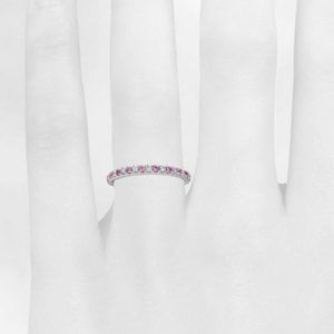 Diamond & Pink Sapphire pave ring